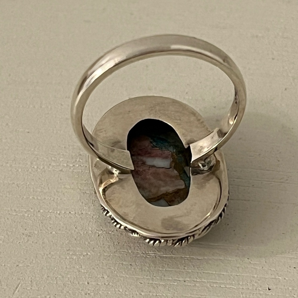 925 Solid Sterling Silver Multi Spiny Turquoise G… - image 4